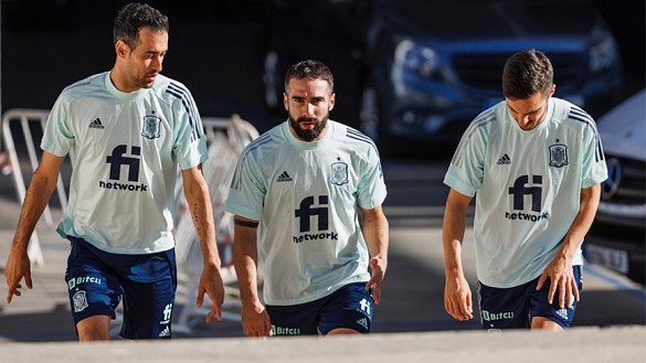 Los jugadores de la Selección Española salen a entrenar en Málaga