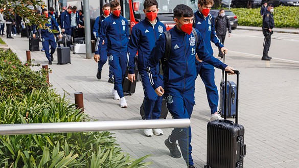 La Selección española llega a Barcelona