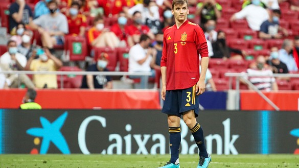 Diego Llorente durante el España-Portugal jugado en Madrid