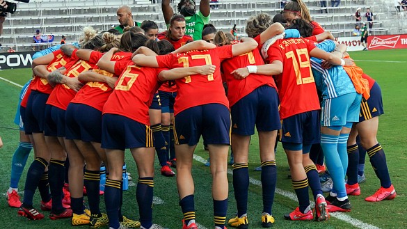 La Selección española femenina se conjura antes de uno de sus encuentros